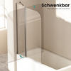 DUSCHWAND für Badewannen mit Schwenkfunktion 140/100 cm - Transparent, Glas (100/140cm) - EMKE