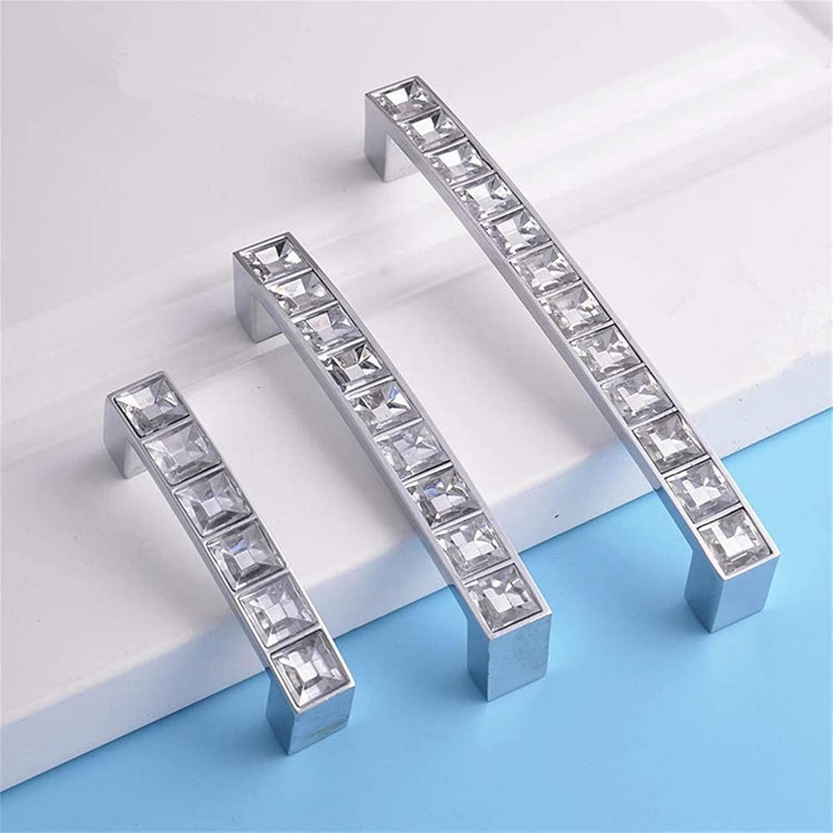 SCHRANKKNOPF Kristall 1er-Set - Silberfarben, Metall (2.4/1.4/10.7cm)