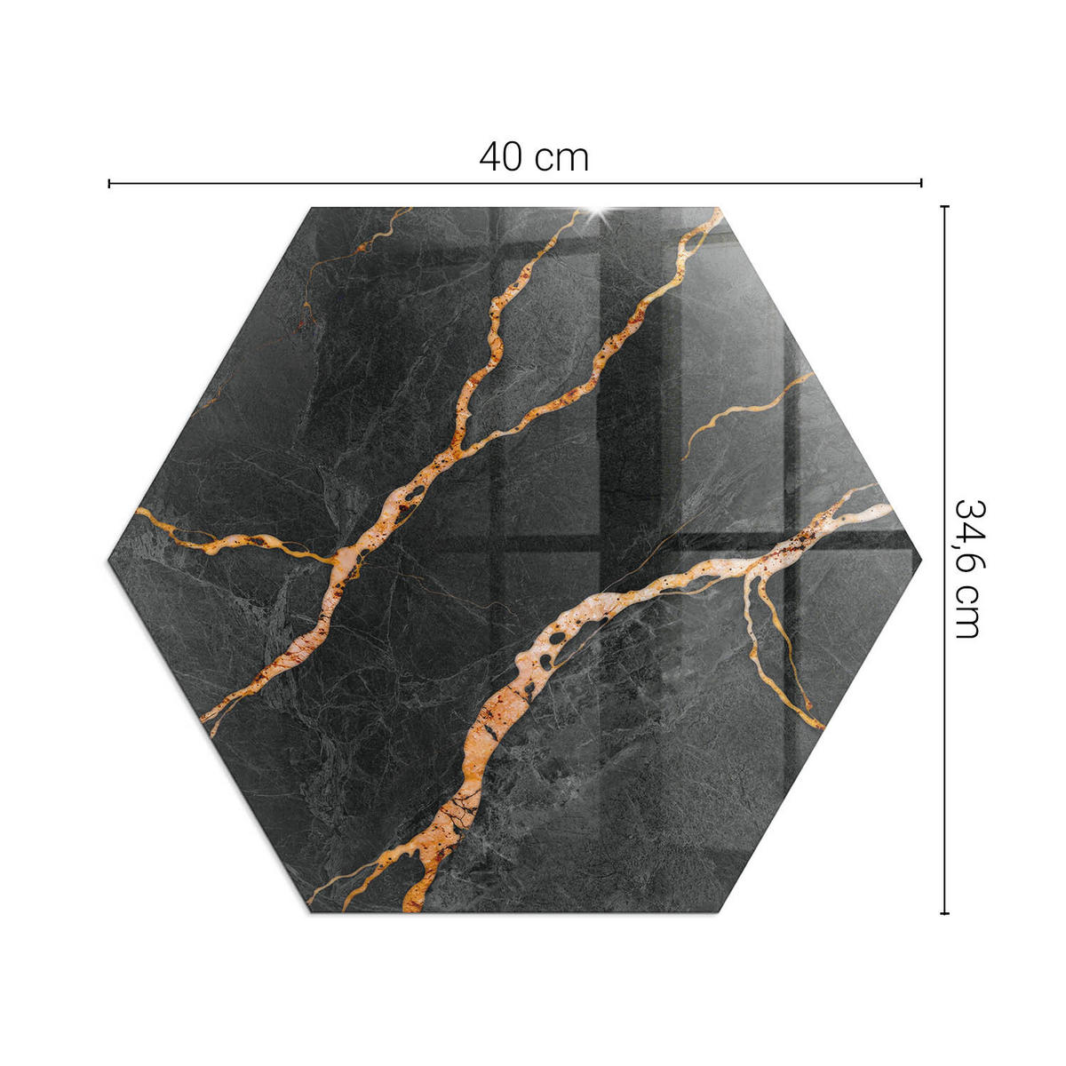 GLASPLATTE für Kamin h40 cm - Schwarz, Glas (40/40/0.4cm) - TULUP