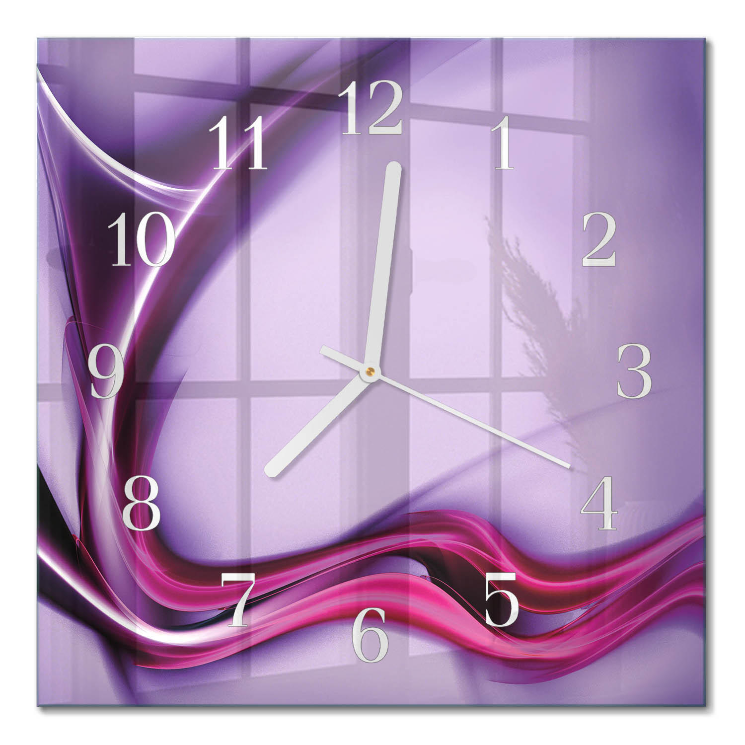 WANDUHR 30x30 cm - Abstraktion - Lila, Glas (30/30/0.4cm) - TULUP