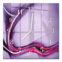 WANDUHR 30x30 cm - Abstraktion - Lila, Glas (30/30/0.4cm) - TULUP