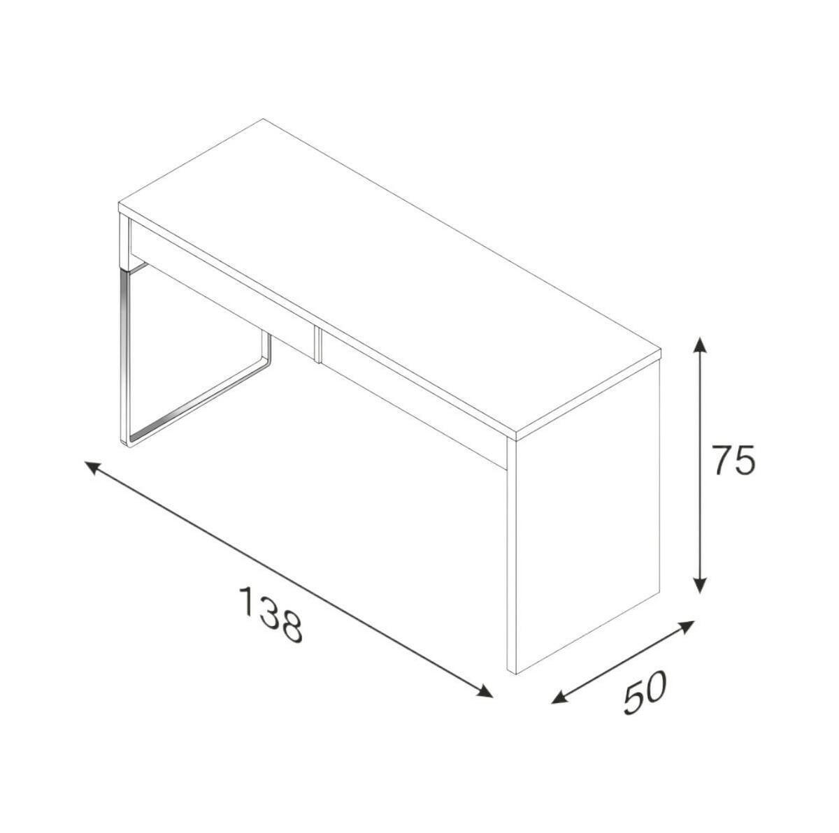 SCHREIBTISCH Glänzendes Weiß 50/138/75 cm - Weiß, Holzwerkstoff (50/138/75cm) - DMORA