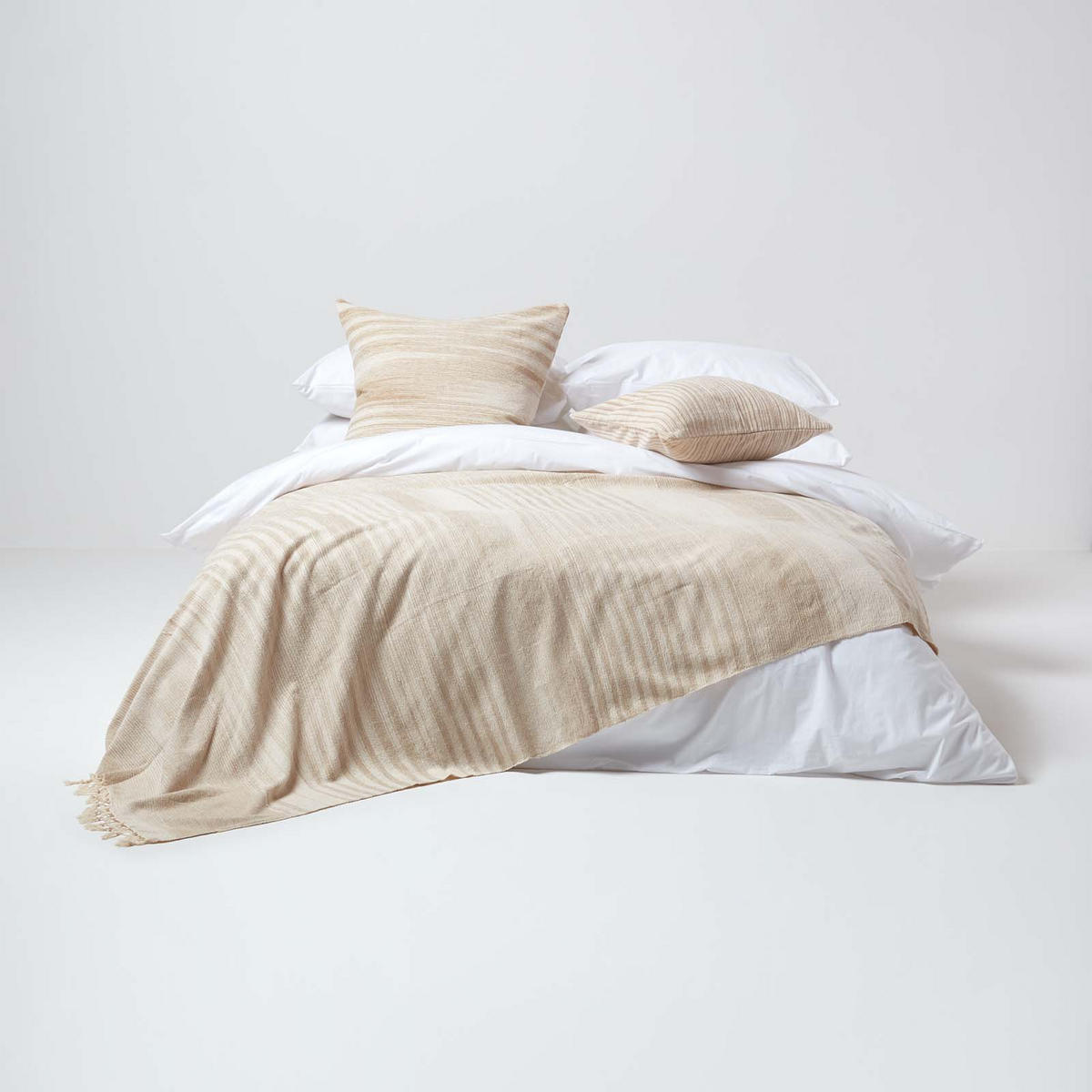 KISSENHÜLLE Chenille Tie Dye beige 45/45 cm - Beige, Textil (45/45cm) - Homescapes