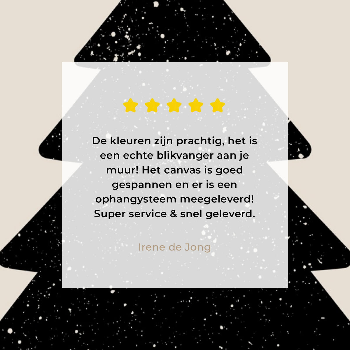 LEINWANDBILD Weihnachtsbaum - Schwarz - Urlaub - Beige 60x80 cm - Schwarz, Textil (60/80cm) - MuchoWow