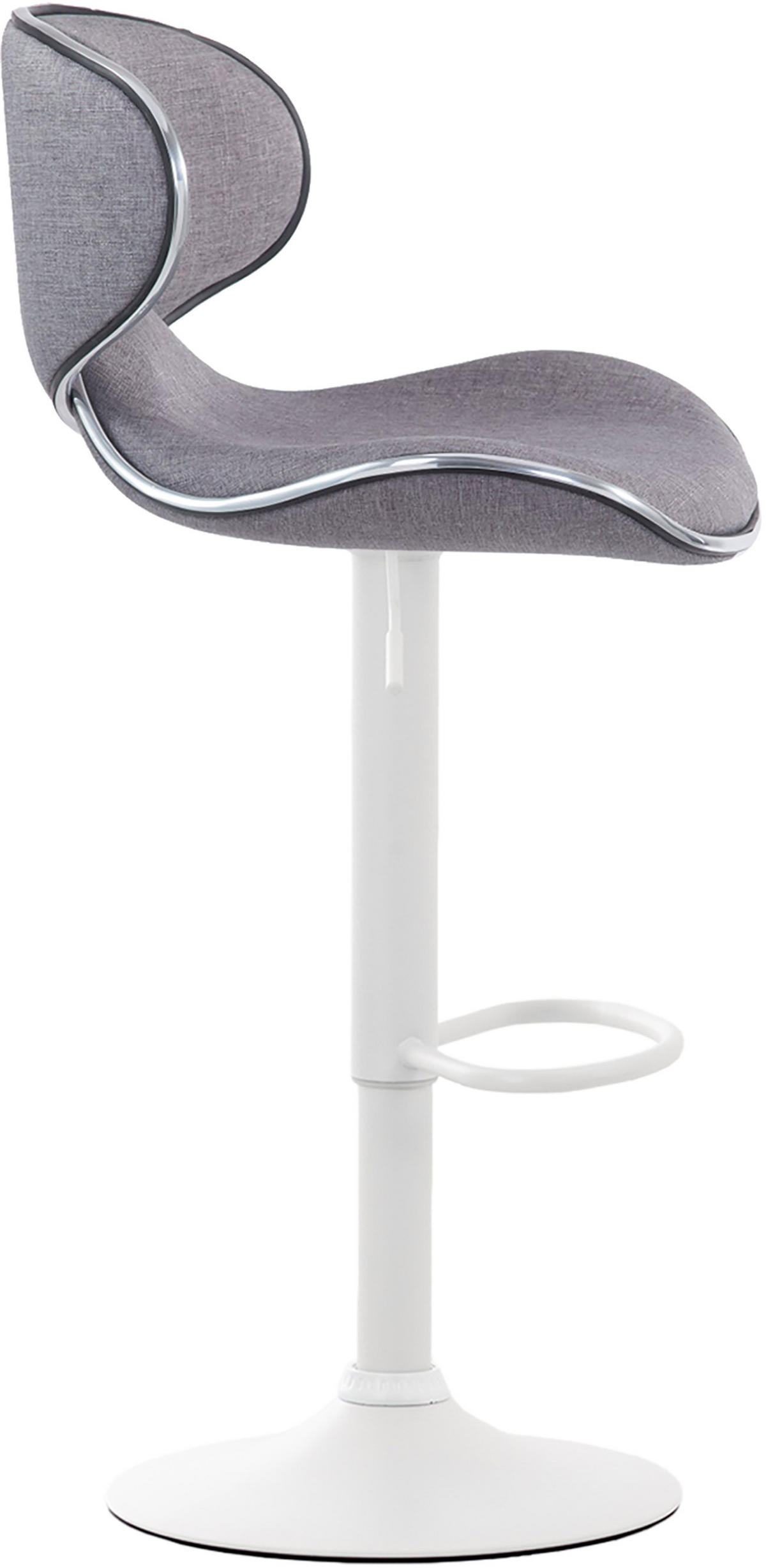 BARHOCKER 2er Set Stoff hellgrau - Hellgrau/Weiß, Textil/Metall (46/88/49cm) - CLP