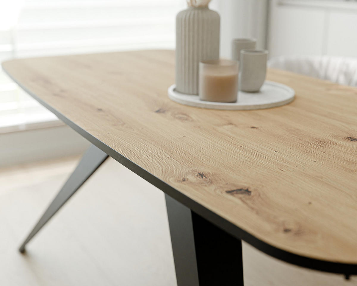 AUSZIEHTISCH FENTO 180/90/76 cm, Schwarz / Artisan-Eiche - Schwarz/Eiche Artisan, Holzwerkstoff/Metall (90/180/76cm) - Idohome
