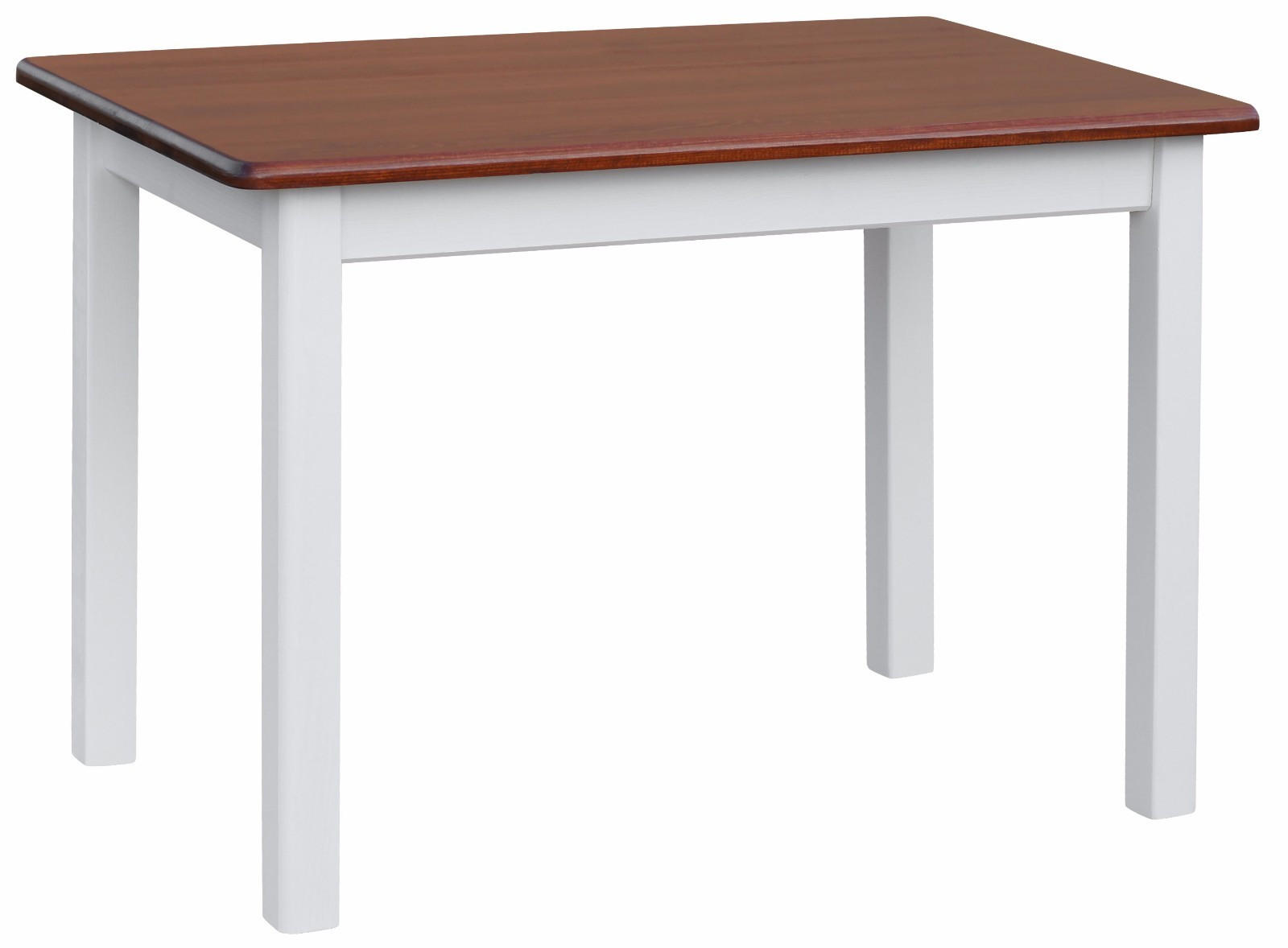 KOMA Esstisch KM440761 aus massivem Kiefernholz, 120 × 70 cm, Weiß / Calvados gebeizt - Weiß, Holz (70/75/120cm) - Koma