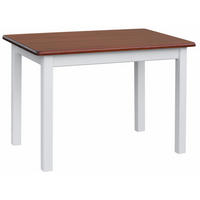 KOMA Esstisch KM440761 aus massivem Kiefernholz, 90 × 70 cm, Weiß / Calvados gebeizt - Weiß, Holz (70/75/90cm) - Koma