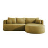 ECKSOFA FIORE-L Moderne Ausziehbare Schlaf-Funktion, automatischer Auffaltung, lose Rückenkissen freistehend RECHTS 284x183x82 cm cm Mint green - Mintgrün, Holz/Textil (284/183cm) - DomoHome