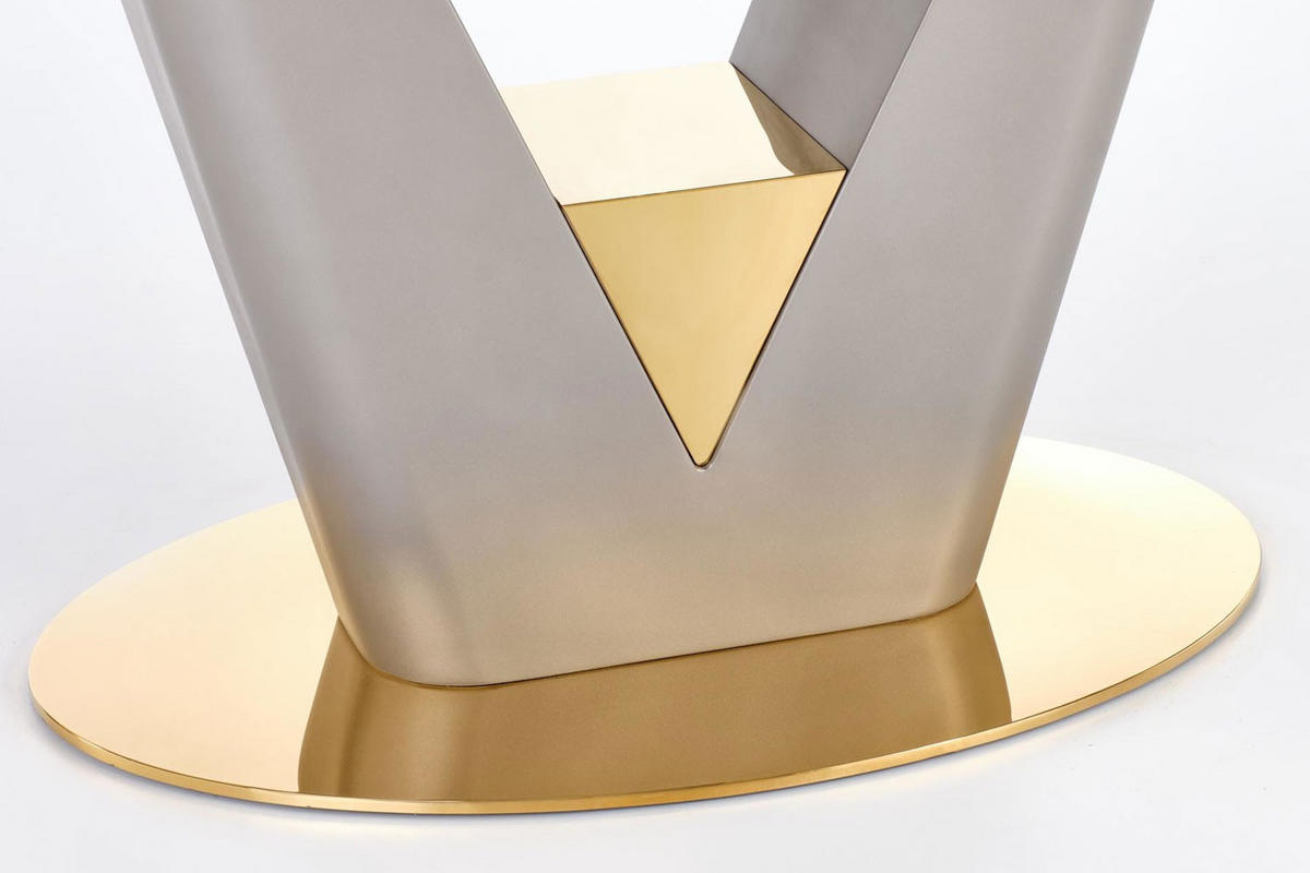 ESSTISCH Valenton grau Marmor / gold / Aschfarben 160-220 / 90 / 76cm - Goldfarben/Grau, Holz/Keramik (90/220/76cm) - Feldmann-Wohnen