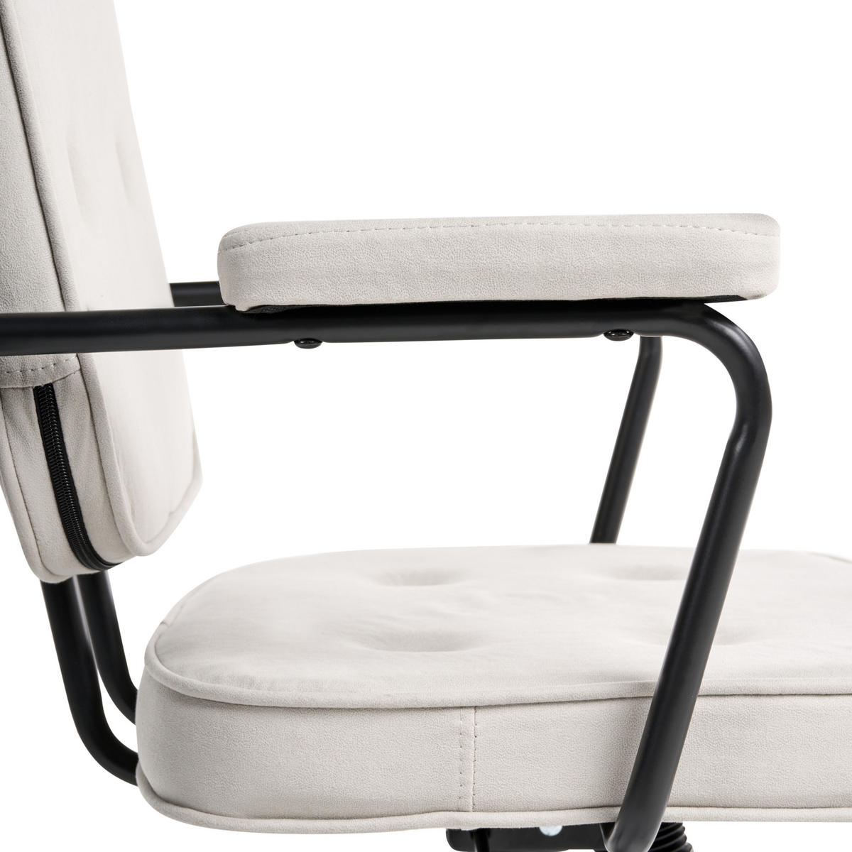 SCHREIBTISCHSTUHL Hellbeige Pawnee - Beige/Schwarz, Textil (62/88/43cm) - Beliani