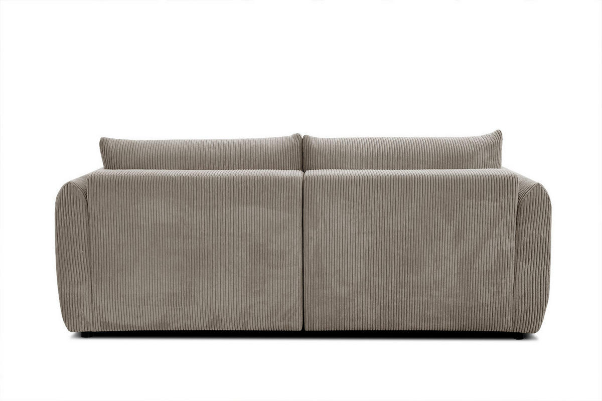 ECKSOFA TAUER 3-Sitzer, taupe - Taupe/Schwarz, Holzwerkstoff/Kunststoff (173/206cm) - Courtois Laville