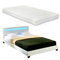 POLSTERBETT Paris mit Matratze und LED-Beleuchtung - Weiß, Textil (160/200cm) - Corium