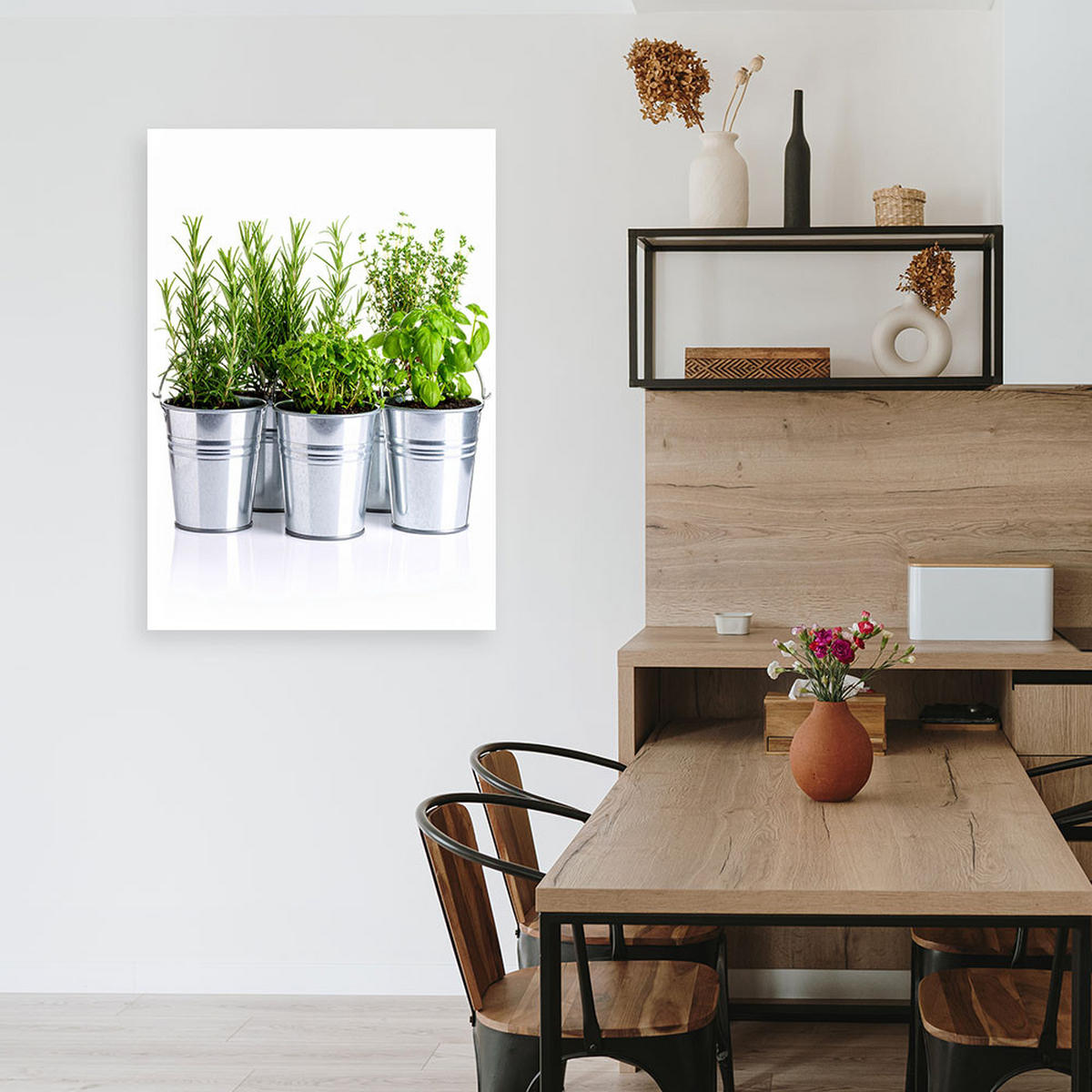 LEINWANDBILD Kräuter Gewürze 70x100cm - Grün, Textil (70/100cm) - Feeby