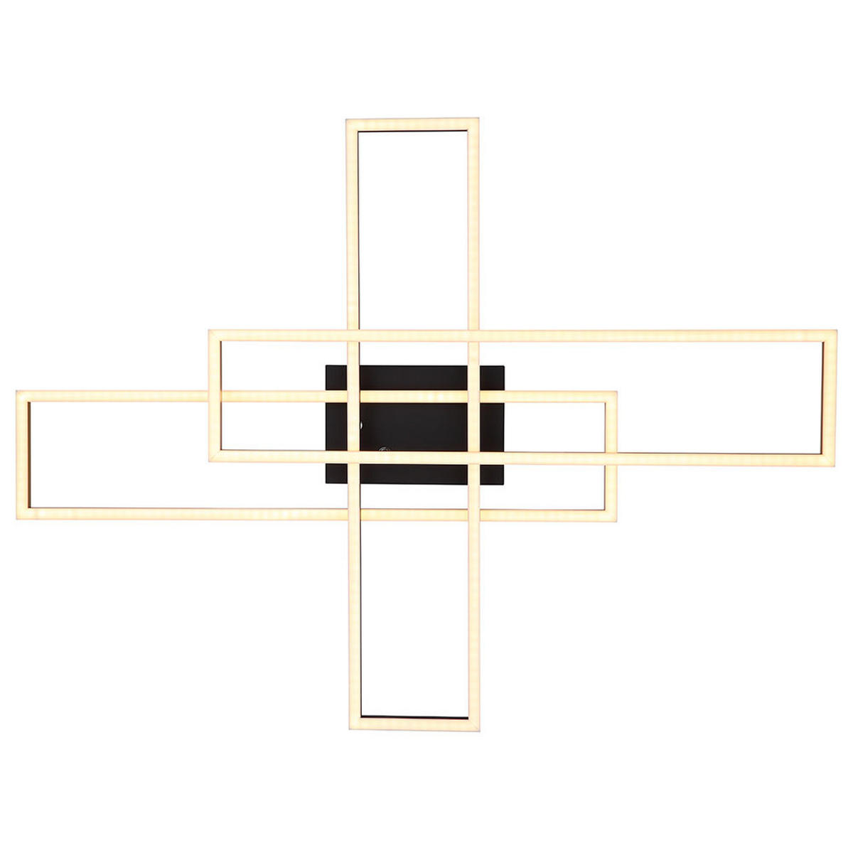 LED DECKENLEUCHTE Gold Schwarz Matt - Goldfarben, Metall (80/60/9.5cm) - Globo Lighting