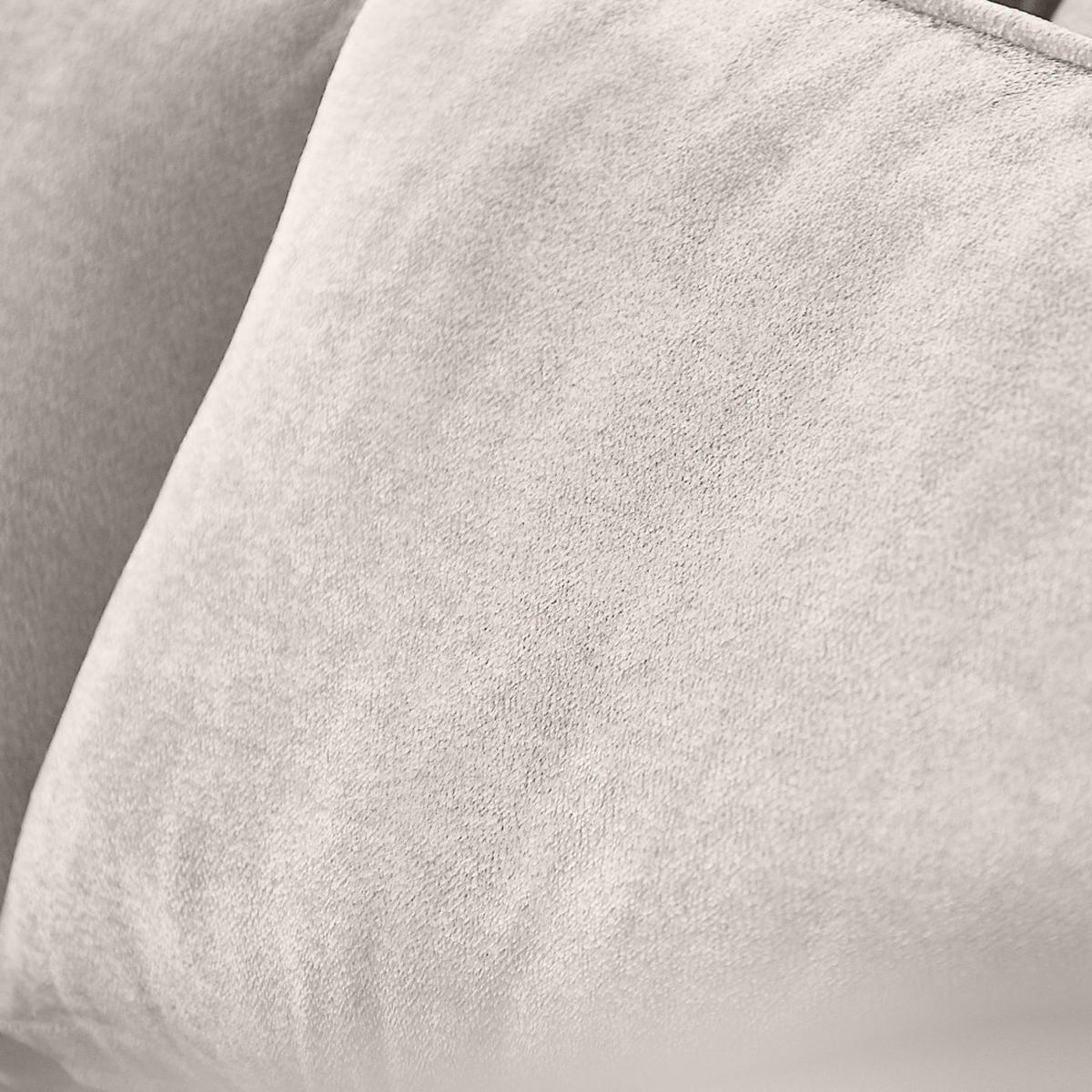 ECKSOFA Pablo ohne Schlaffunktion, mit abgerundeter Ottomane, links, Beige, Velourstoff - Weiß, Textil (319/196cm) - Beautysofa