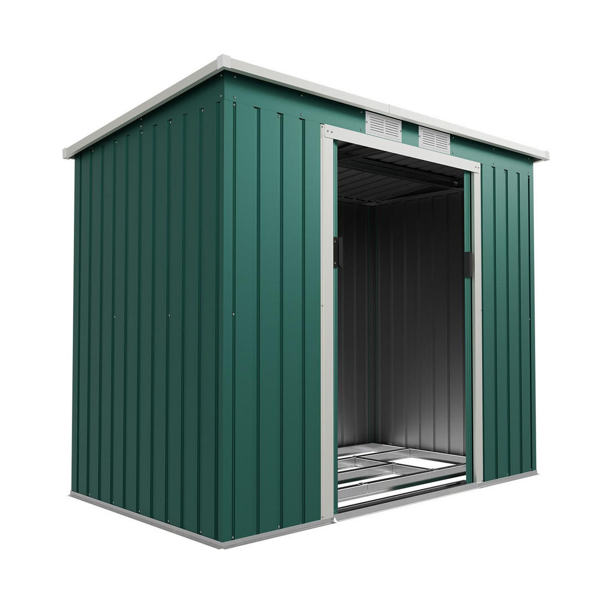 GERÄTESCHUPPEN M Dunkelgrün - Grün, Metall (218/174/132cm) - Juskys