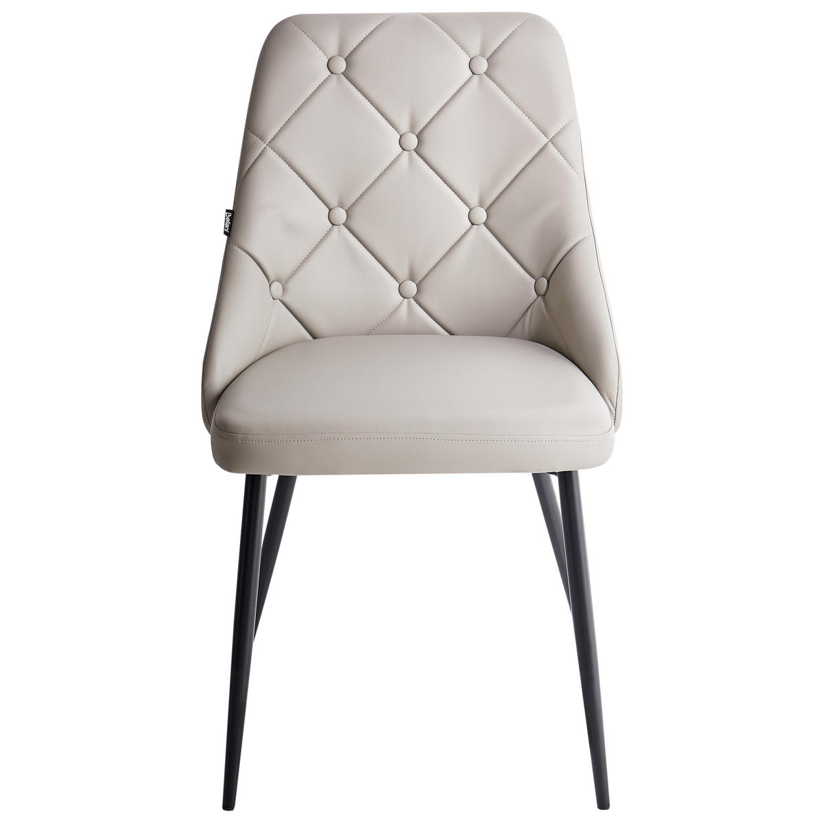 ÉTKEZŐSZÉK 2 darabos Szett Műbőr Szürke Valerie - szürke, textil/fém (54/84/46cm) - Beliani