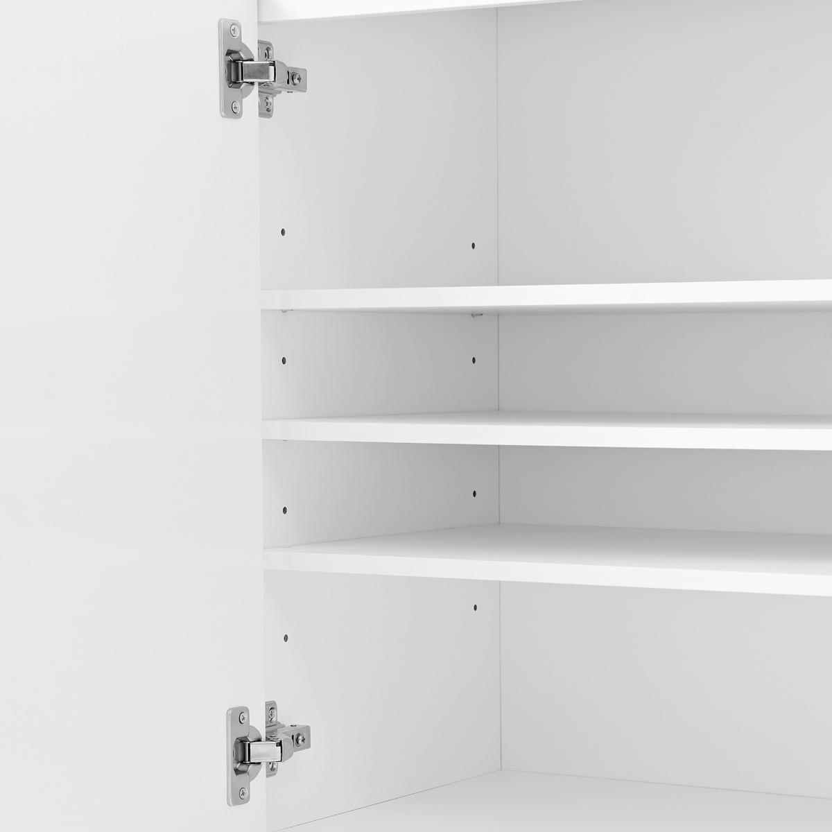 SCHUHSCHRANK aus Spanplatte 140x39x84cm in Weiß mit Soft-Close - Weiß, Holzwerkstoff (140/84/39cm) - Modfu