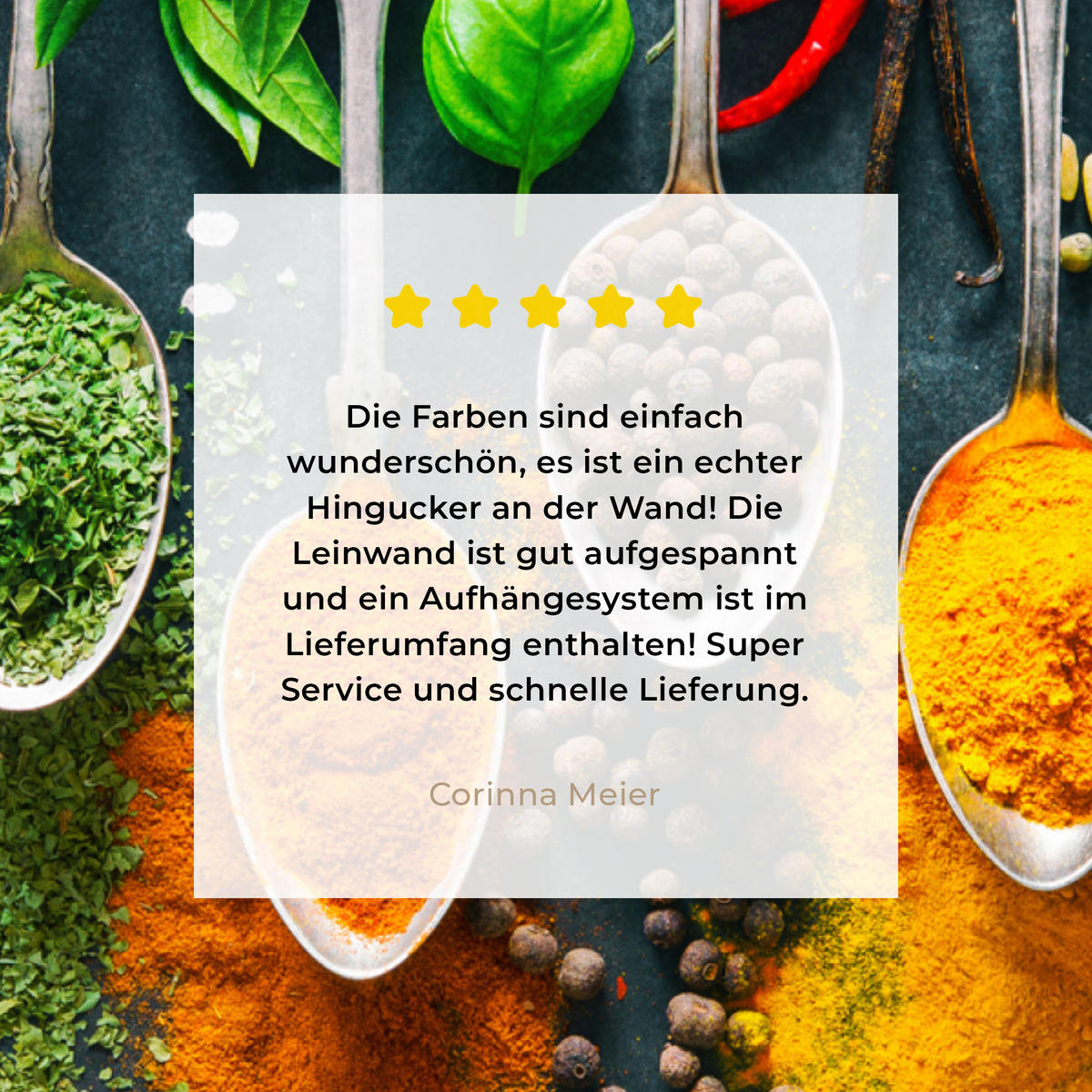 LEINWANDBILD Kräuter - Gewürze - Löffel 30x40 cm - Currygelb, Textil (30/40cm) - MuchoWow