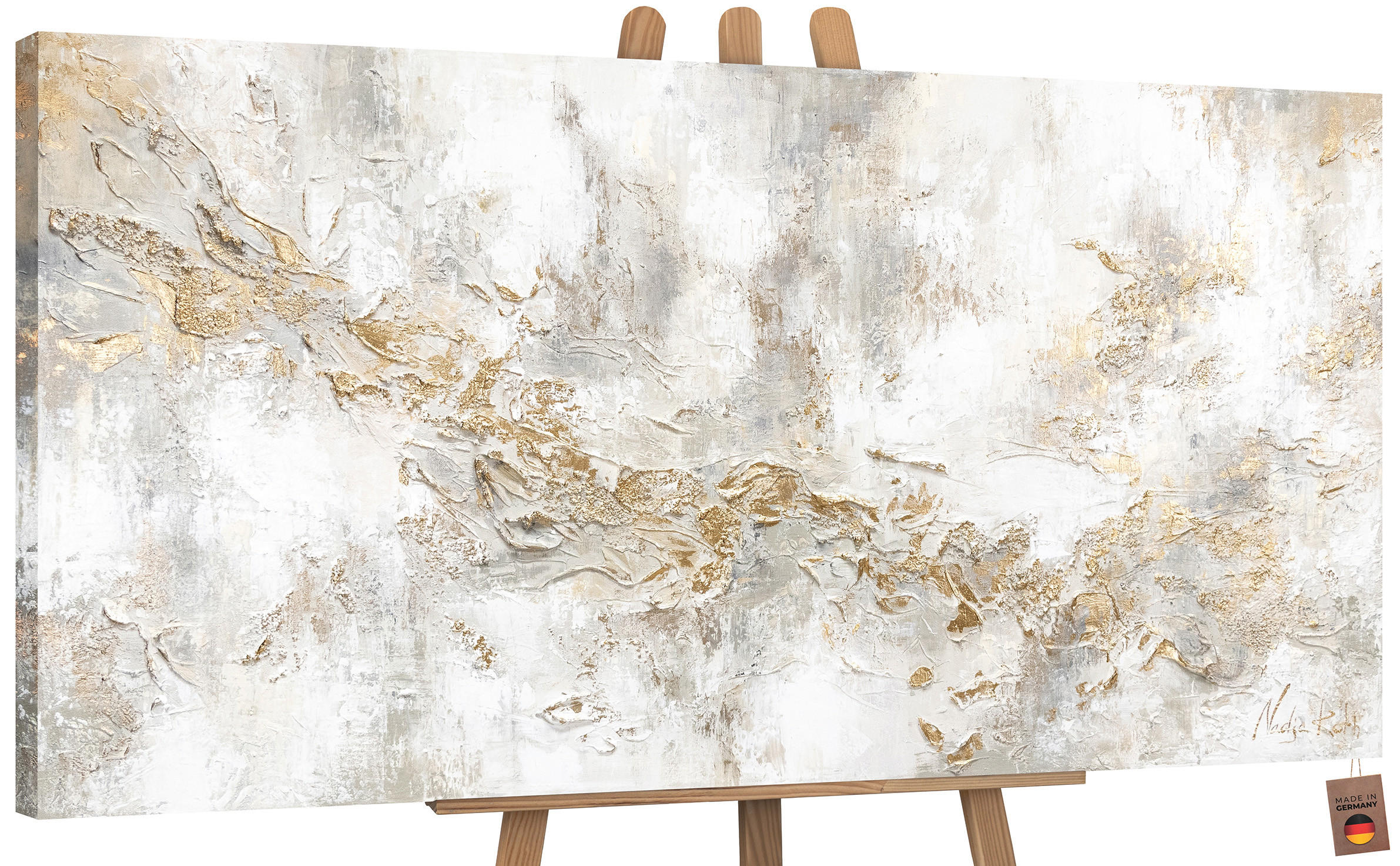 GEMÄLDE Geschichte auf Keilrahmen 100x50 cm - Goldfarben, Holz (100/50cm) - YS-art gallery
