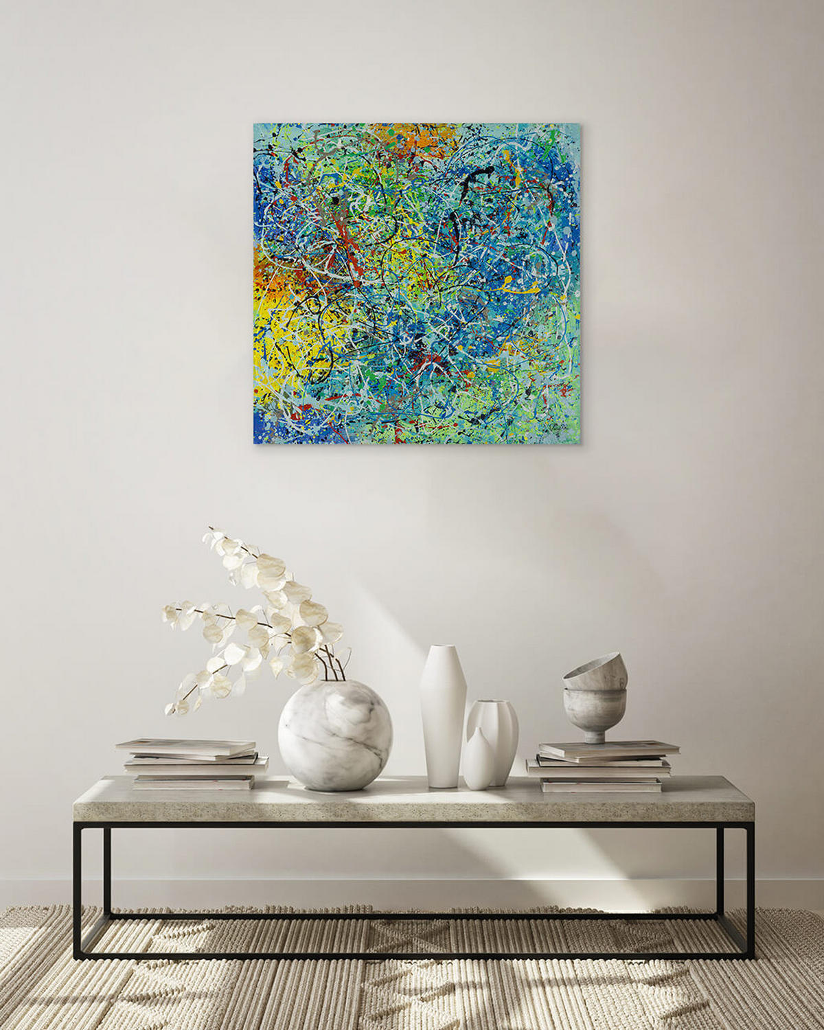 ACRYLBILD HANDGEMALT 80/80 cm - Multicolor, Holz/Textil (80/80cm) - KUNSTLOFT