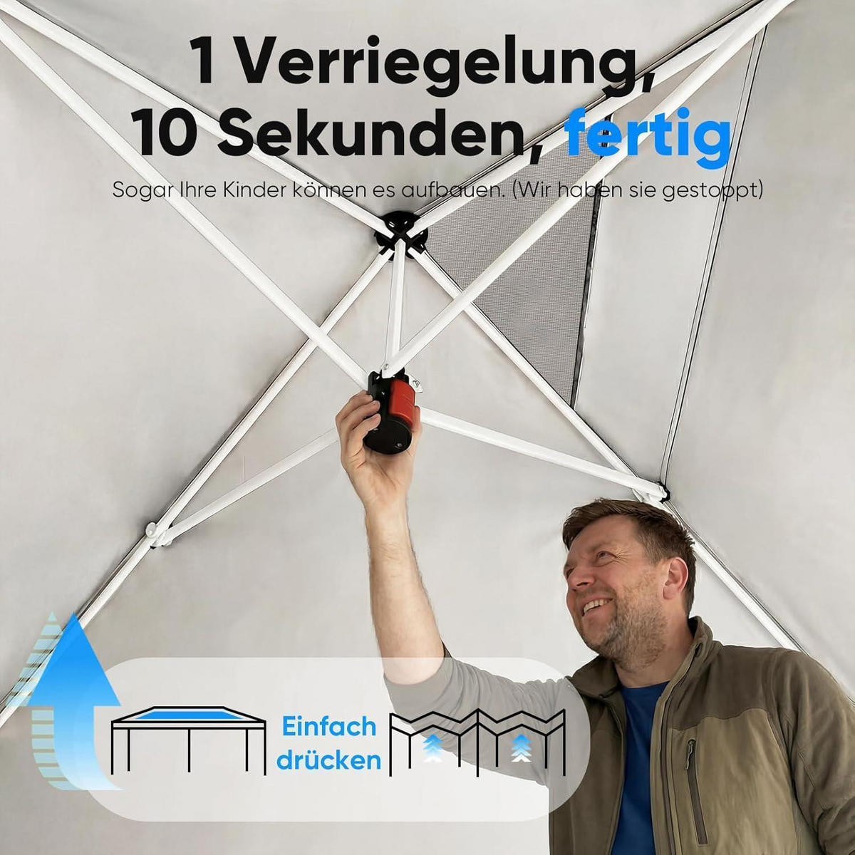FALTPAVILLON 3x6m mit Seitenwänden Schwarz Metall - Schwarz, Metall (585/285/293cm)