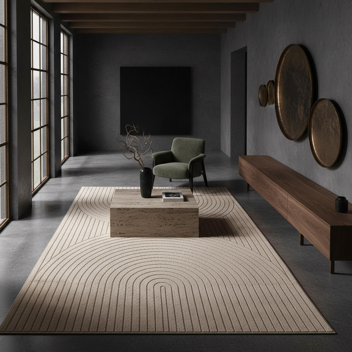 TEPPICH In-/Outdoor Kurzflor Skandi 3D-Design Polypropylen Balkon Beige Rechteckig 240x340 - Beige, Textil (240/340cm) - KADIMA DESIGN