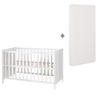 BABYBETT mit Matratze 60 x 120 cm - Weiß, Holzwerkstoff (60/120cm) - Roba