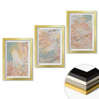 WANDBILDER 3er Set - 20x30 cm Goldrahmen - Abstrakte Pastellmuster - Goldfarben, Kunststoff (20/30cm) - ArtPrintCave