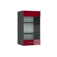 KÜCHENGLASSCHRANK Fame-Line Bordeaux Hochglanz 40 cm - Bordeaux/Anthrazit, Holzwerkstoff (40/72/34.1cm) - Vicco
