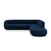 ECKSOFA rechts Miley aus Samt königsblau 6 Sitzplätze - Blau, Textil (248/255cm) - Micadoni