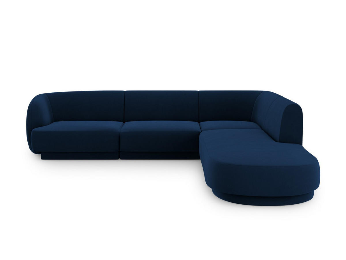 ECKSOFA rechts Miley aus Samt königsblau 6 Sitzplätze - Blau, Textil (248/255cm) - Micadoni