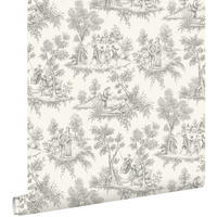 TAPETE Toile de Jouy 50 x 900 cm - Weiß, Papier (50/900cm) - ESTAhome