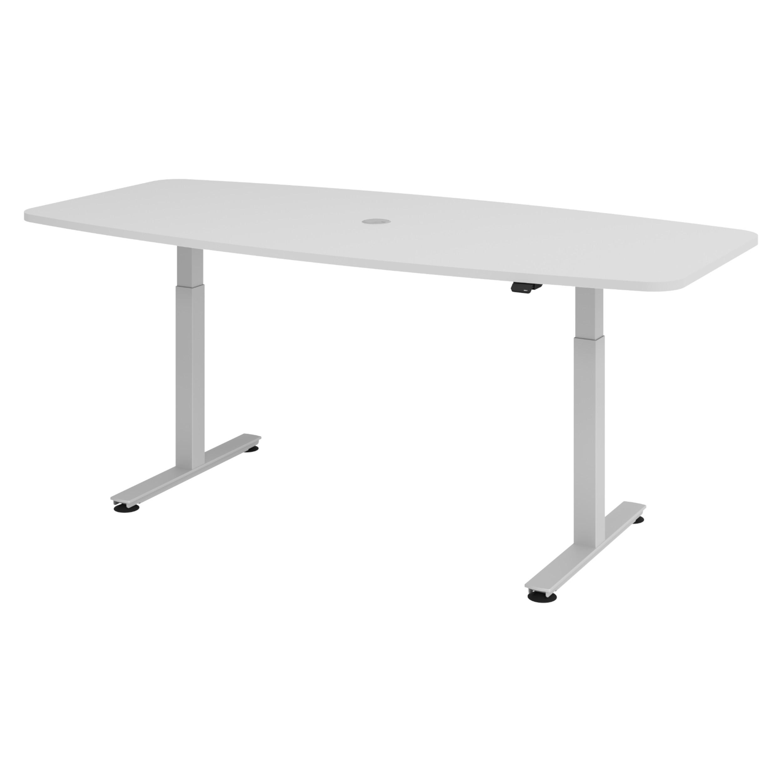 KONFERENZTISCH elektrisch XMST22 103/220/74 cm in Grau - Grau, Holzwerkstoff (103/220/74cm) - bümö