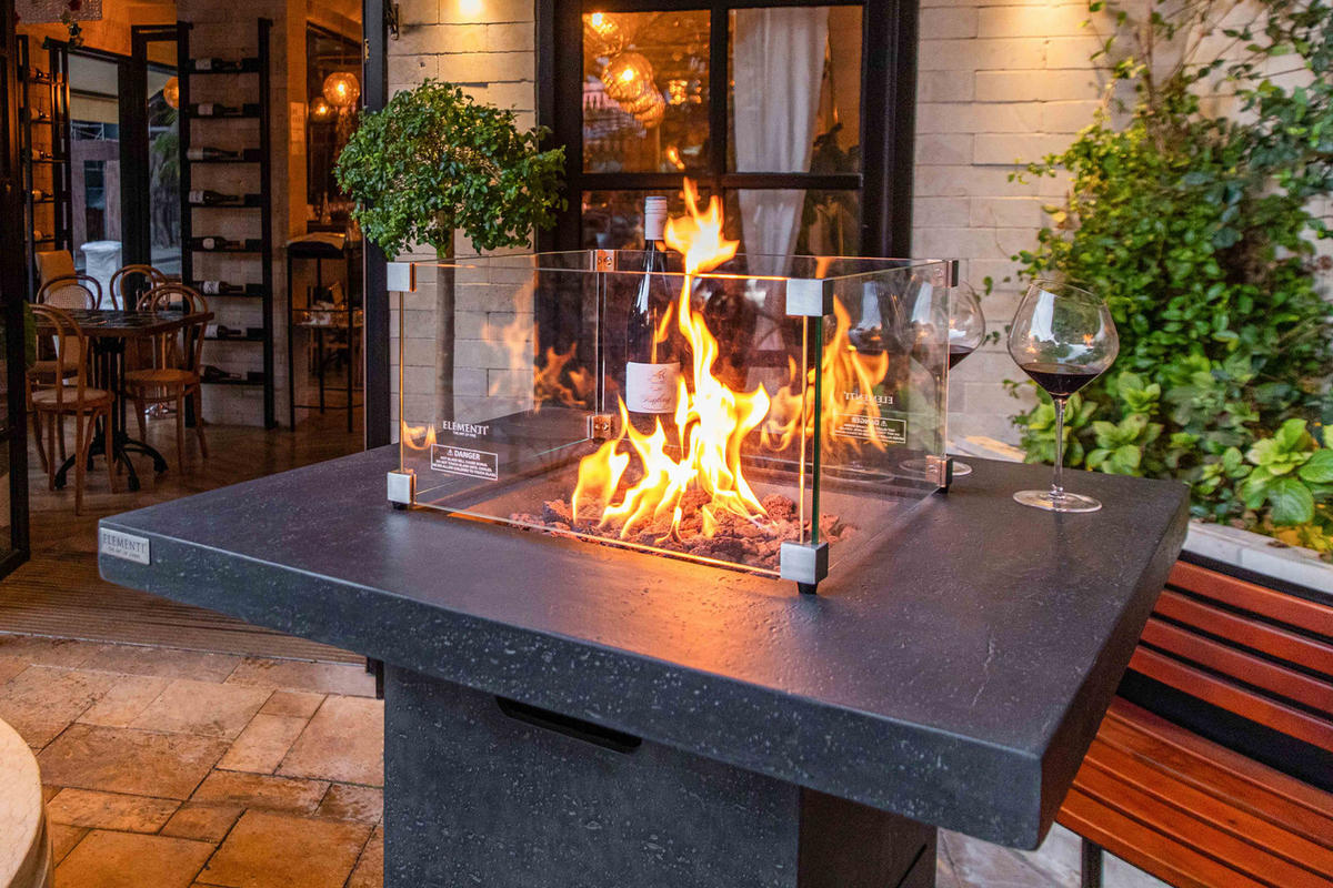 FEUERTISCH MONTREALl Bartische aus Beton 56/56/106 cm - Dunkelgrau, Stein (87/106/87cm) - Elementi