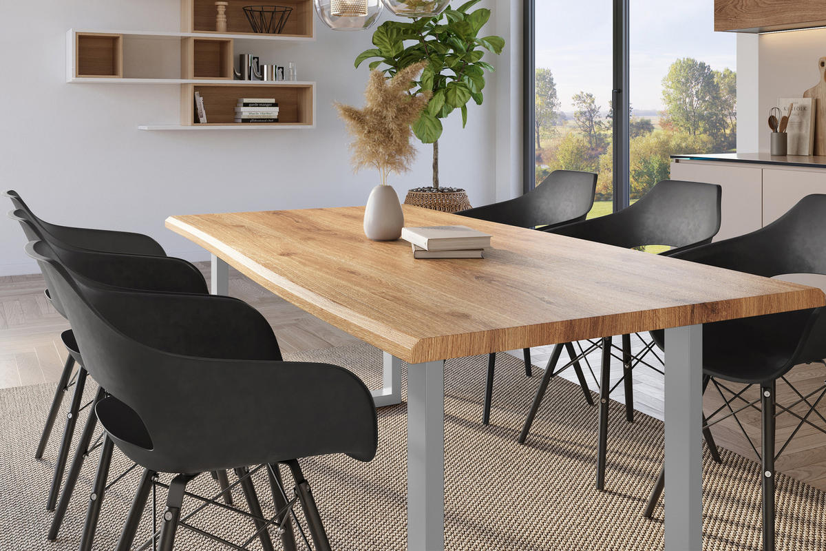 ESSTISCH JULIUS U - Wildeiche/Eichefarben, Holz (100/200/77cm) - SAM