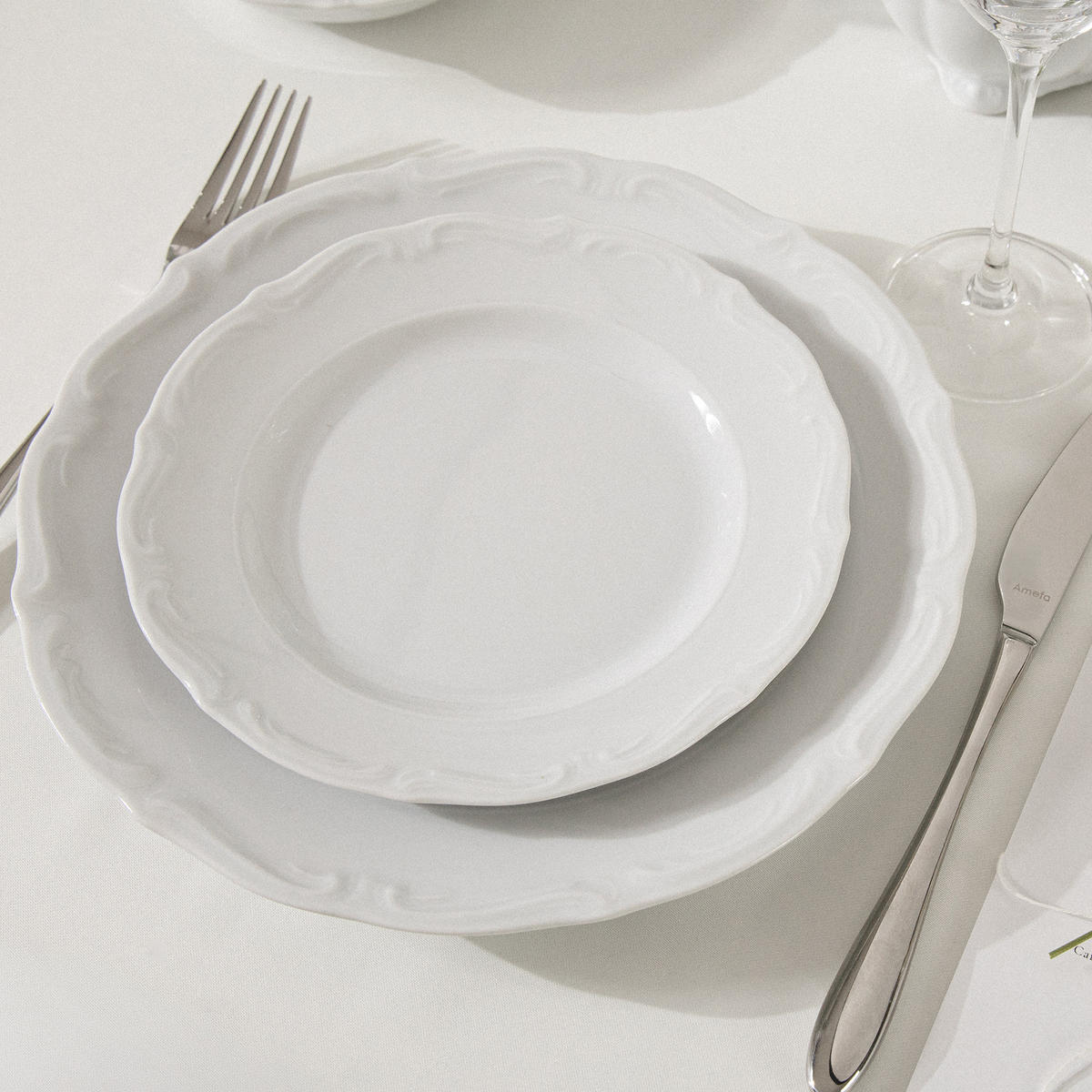 TAFELSERVICE 6 Personen Chodziez MARIA TERESA 18-tlg - Weiß, Keramik (25/2/25cm) - KONSIMO®