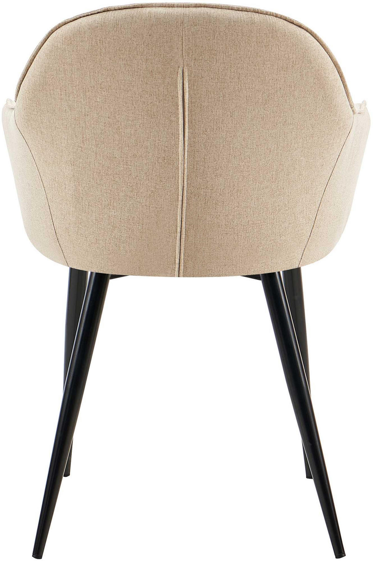 WOHNZIMMERSTUHL 2er Set Stoff taupe - Taupe/Schwarz, Textil/Metall (60/84/60cm) - CLP