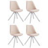 BESUCHERSTUHL Toulon, 4er Set Stoff, Gestell Holz Square Weiß Creme - Naturfarben/Weiß, Holz/Buchenholz (48/83/56cm) - TPFLiving