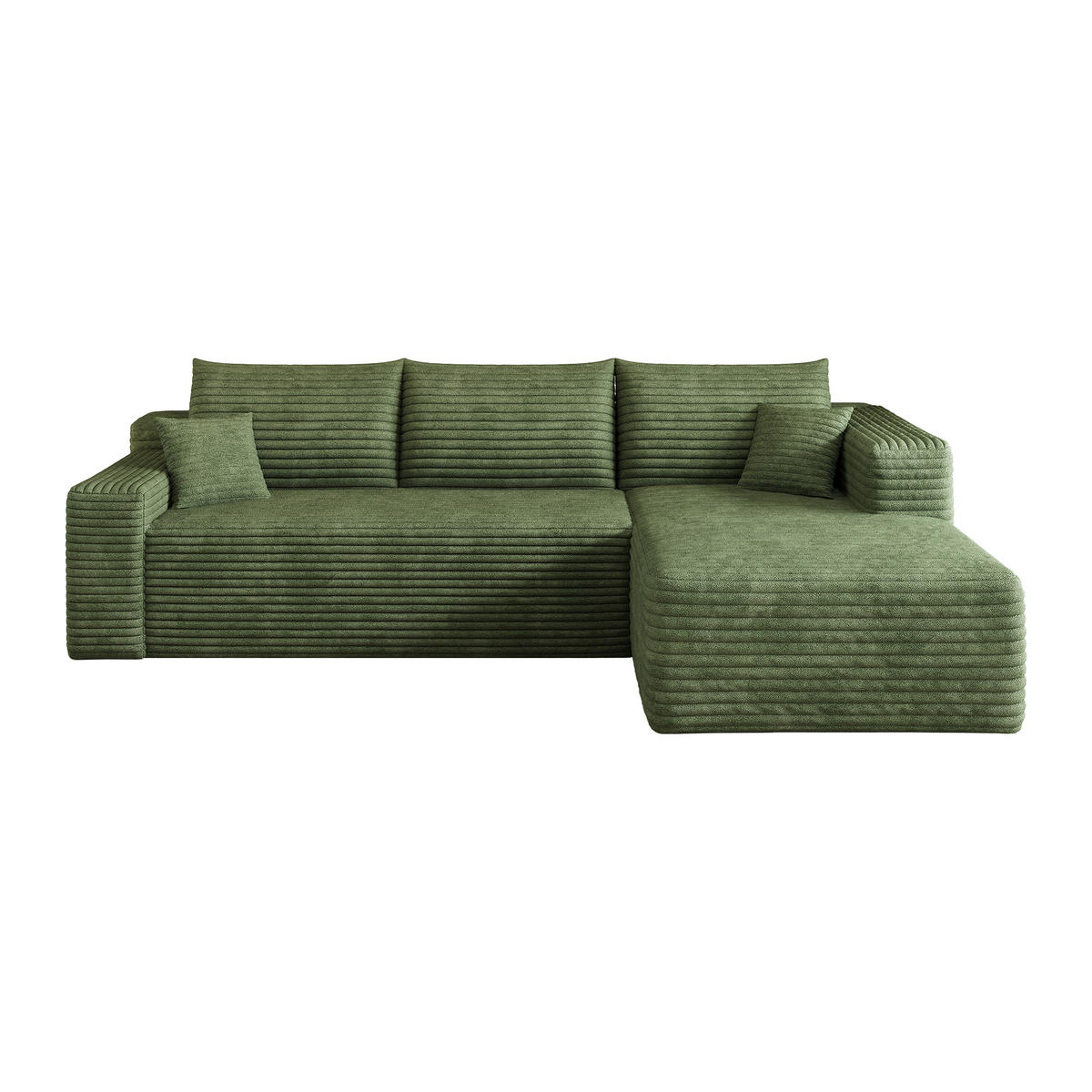 ECKSOFA Stoff Grün modular - Grün, Textil (241/151cm) - WISHDOR