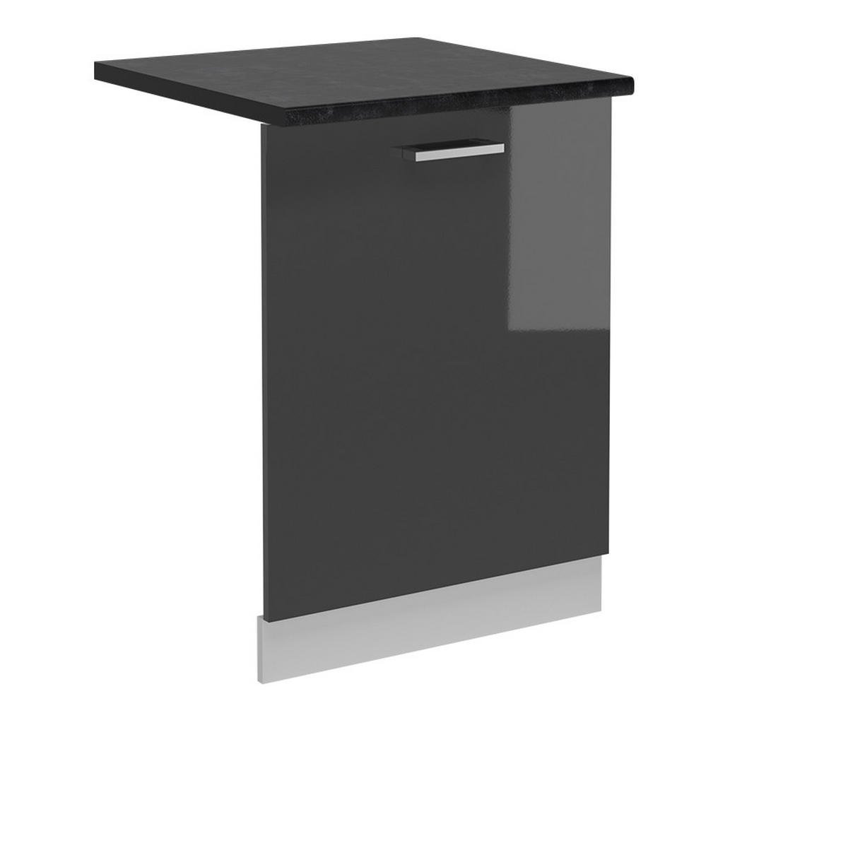 KRYT MYČKY NÁDOBÍ R-Line Antracitový vysoký lesk - bílá/vysoce lesklá černá, kompozitní dřevo (60/81.8/1.6cm) - Vicco