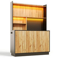 BUFFET DE-38743 120/43/160 cm LED-Beleuchtung und Lochwand Natur - Naturfarben, Holzwerkstoff (120/160/43cm) - ComfortXL