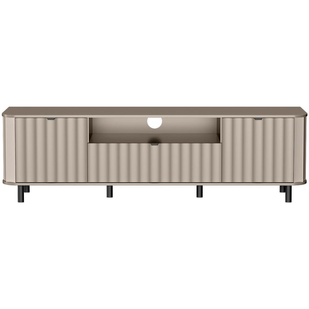 LOWBOARD Nevada mit zwei Türen 196 cm Taupe - Taupe/Schwarz, Holzwerkstoff/Metall (196/57/41cm) - Beautysofa