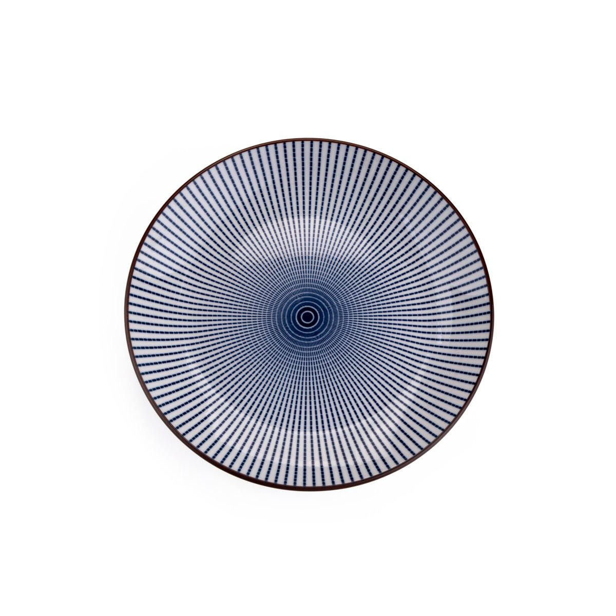 DESSERTTELLER Navia dunkelblau mit braunem Rand 19 cm 6er-Set - Dunkelblau, Keramik (19cm) - Homla