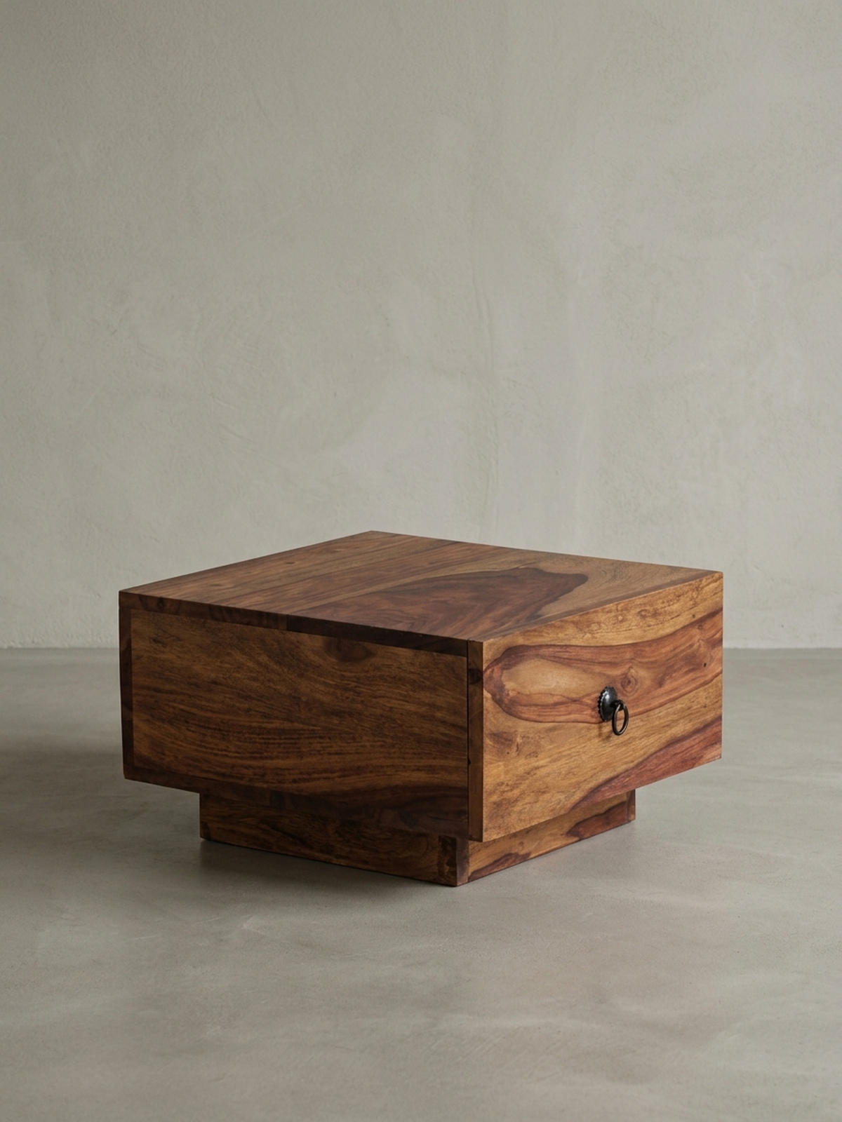 NACHTTISCH Massivholz Schublade Landhausstil Handgefertigt NAKO, Braun 40x40x25 cm - Braun, Holz/Metall (40/25/40cm) - KADIMA DESIGN