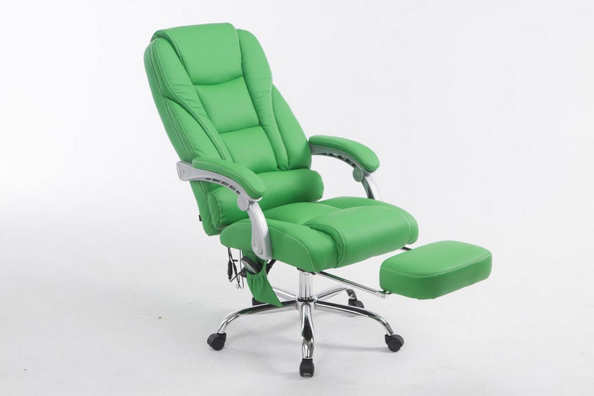 BÜROSTUHL Pacira-N, Kunstleder mit Massagefunktion Grün - Grün, Textil/Metall (68/127/64cm) - TPFLiving