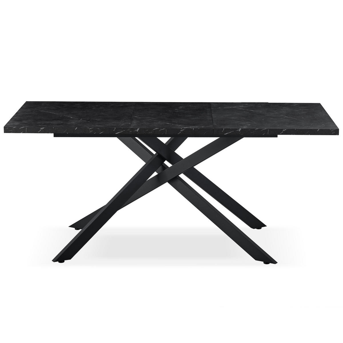 ESSTISCH LARS 120-160/80/76 cm Marmor-Schwarz - Anthrazit/Schwarz, Holzwerkstoff/Metall (80/120/76cm) - B&D Home