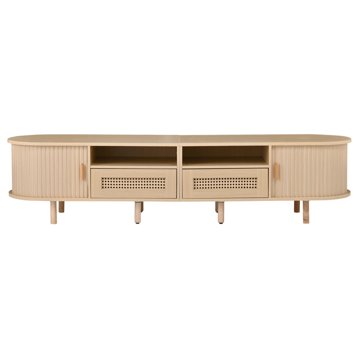 TV-LOWBOARD mit 2 Schubladen 170 x 40 x 40 cm in heller Holzfarbe - Hellbraun, Holz (40/40/170cm) - Beauniv
