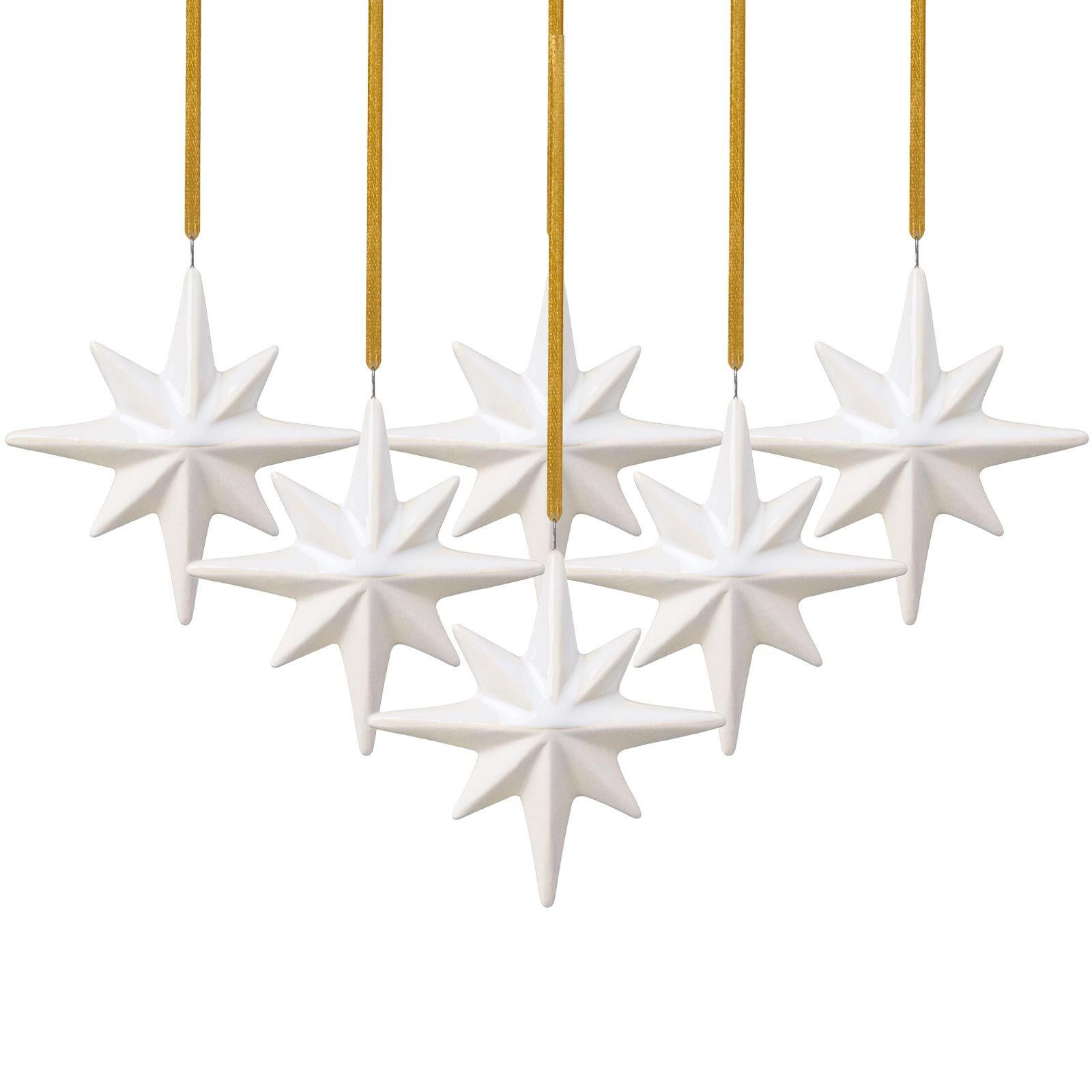 ORNAMENTE STERN Winter Glow beige 6er Set - Beige, Keramik (2.3/8.9/8.9cm) - like.Villeroy & Boch
